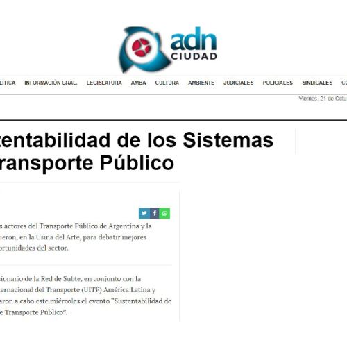Nota de ADN Ciudad sobre Sustentabilidad de los Sistemas de Transporte Público