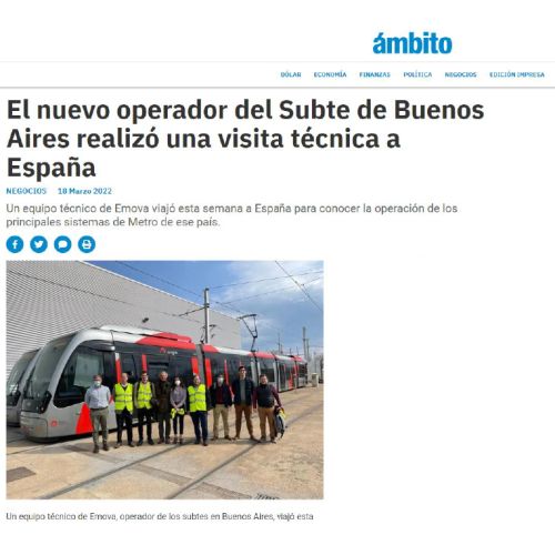 Nota de Ámbito sobre la visita de directivos de Emova a España