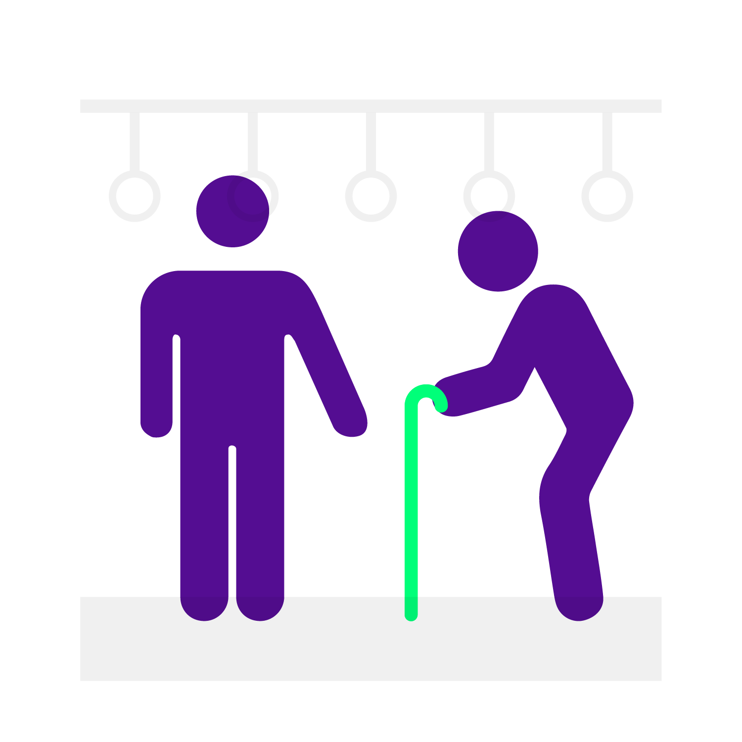 Ilustración cede asiento a personas con movilidad reducida