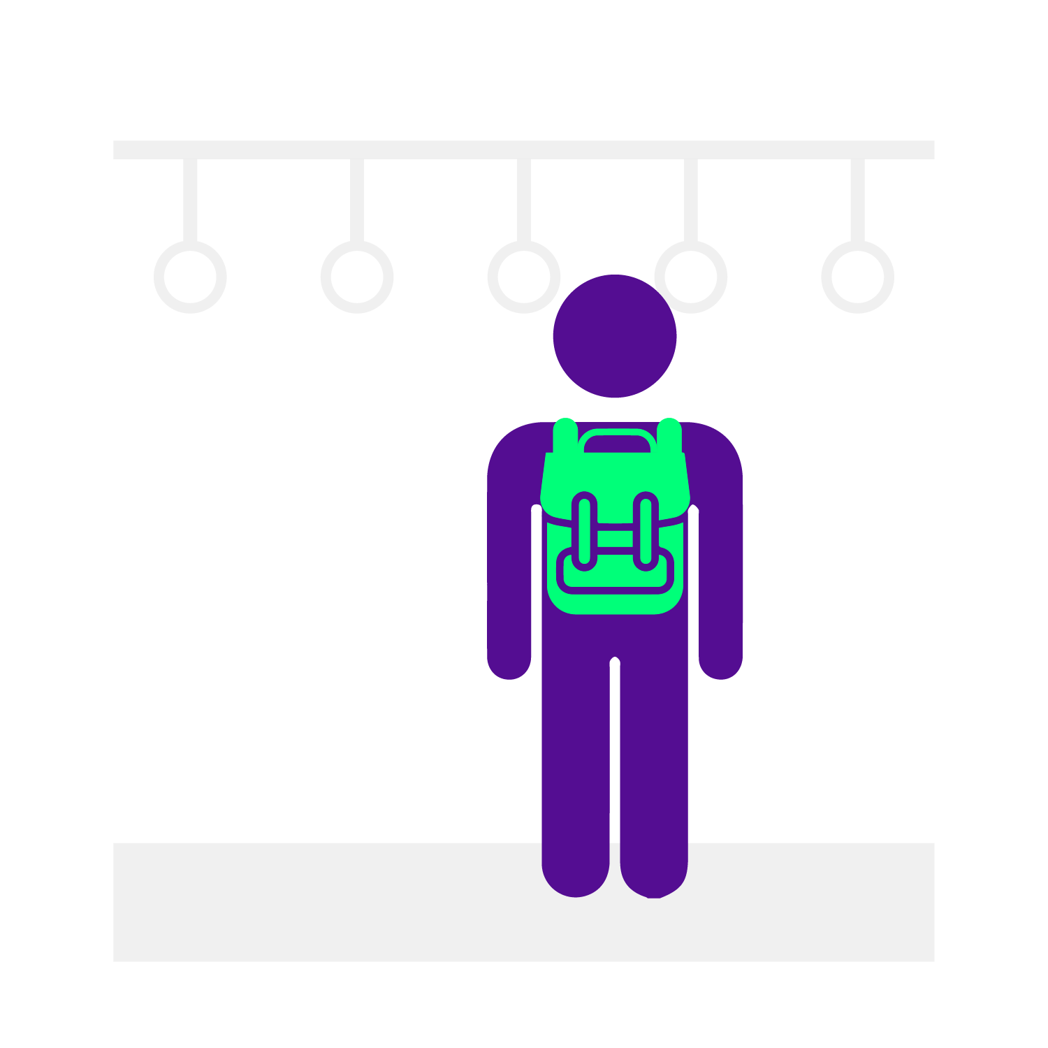 Ilustración lleva la mochila por delante