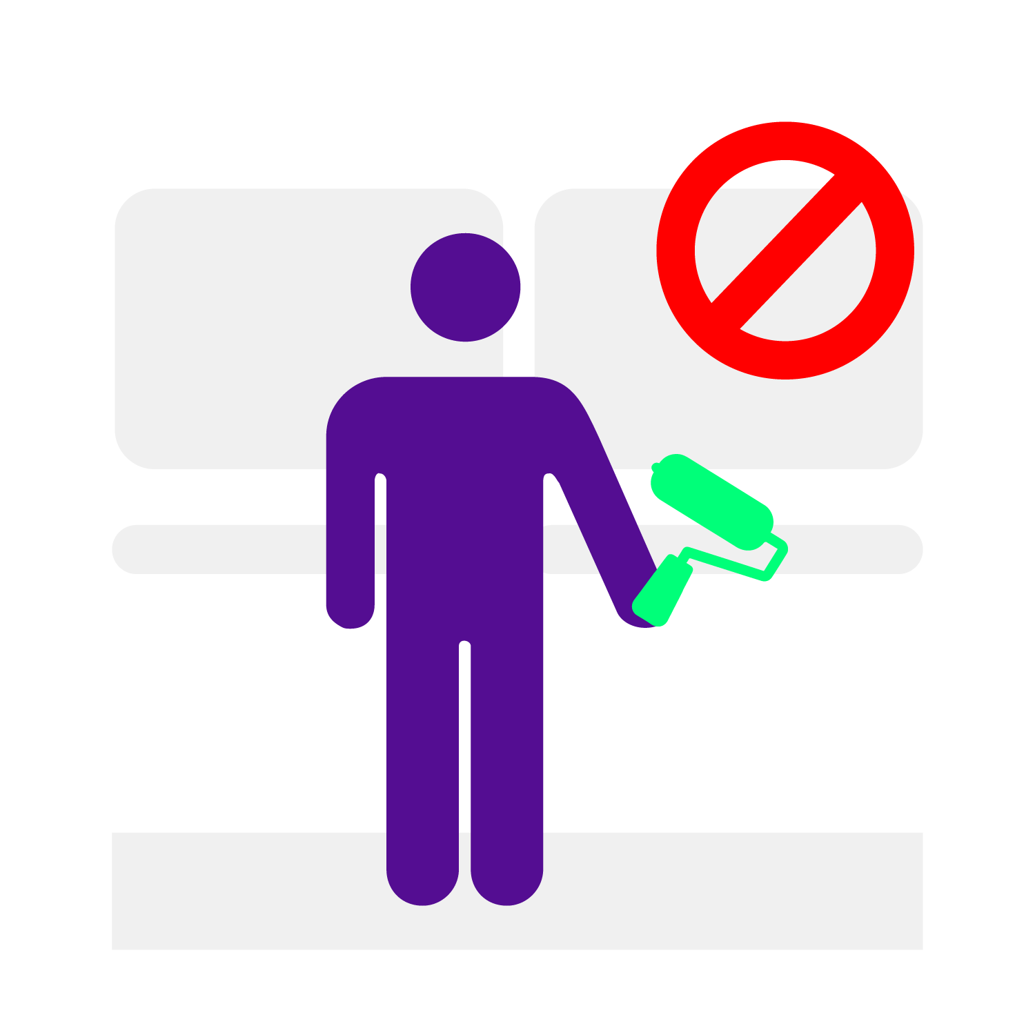 Ilustración no colocar carteles o pegatinas