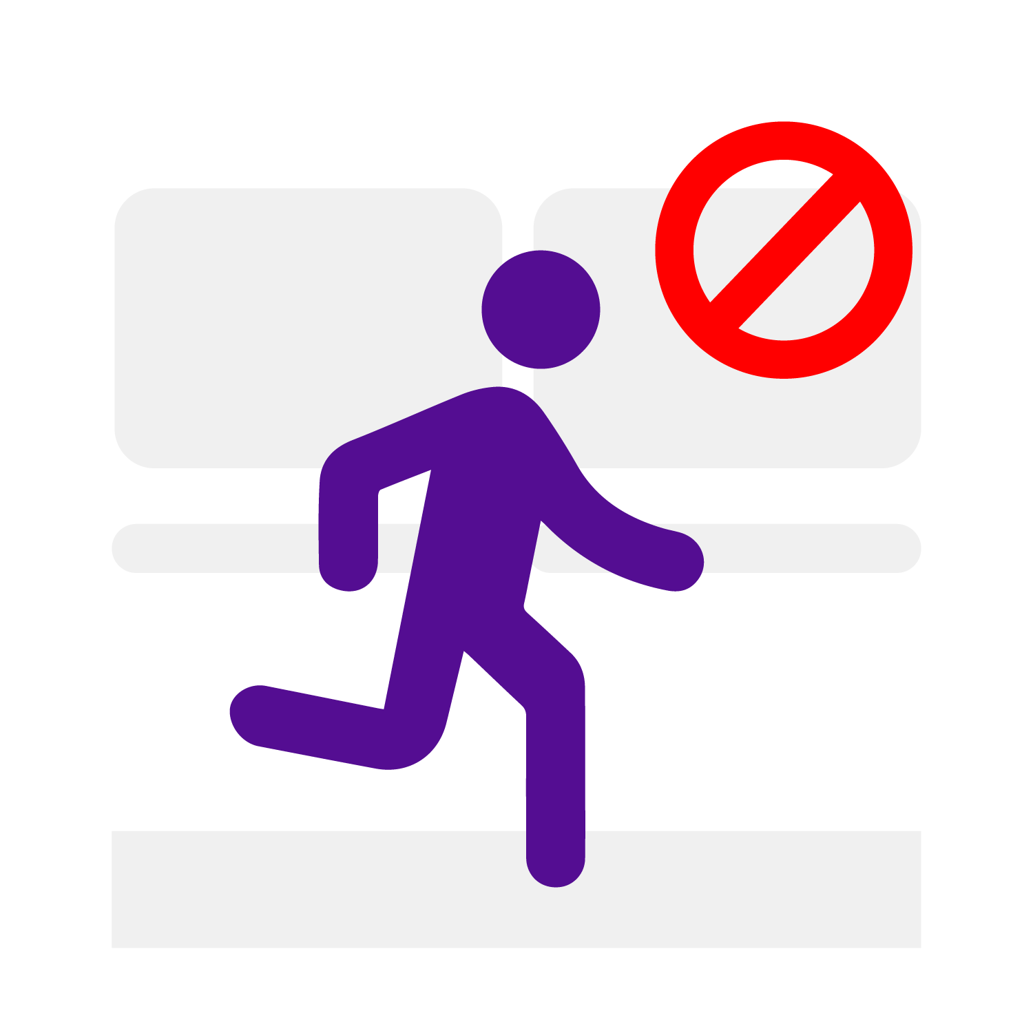 Ilustración no correr en las instalaciones