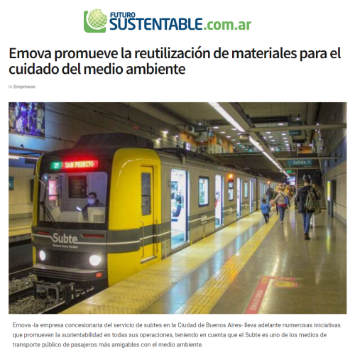 Nota de Futuro Sustentable sobre reutilización de materiales en el Subte
