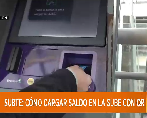 Nota en A24 sobre nueva carga de SUBE con QR