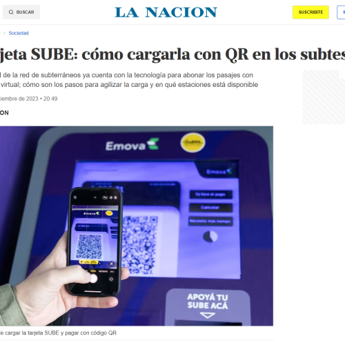 Nota La Nación nueva carga de SUBE con QR