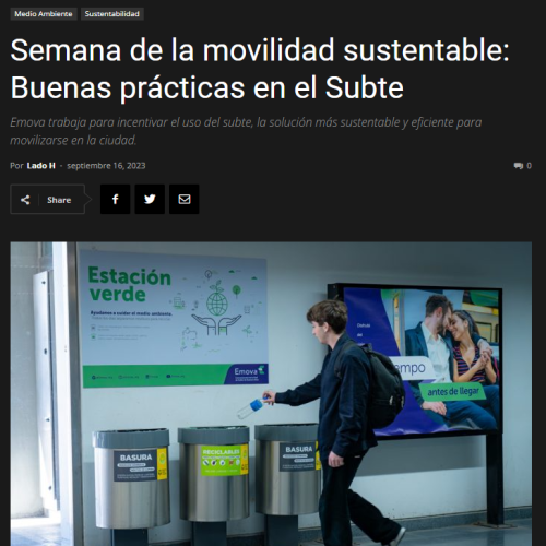 Nota de Lado H sobre la semana de la movilidad sustentable