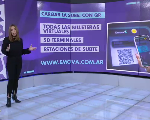 Nota en Telefé sobre nueva carga de SUBE con QR