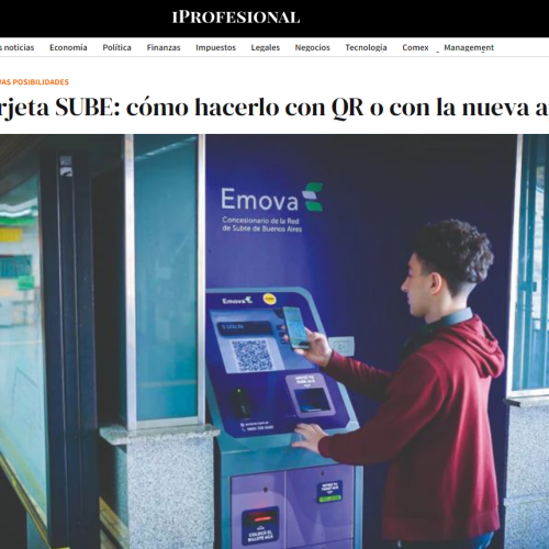 Nota de iProfesional sobre carga de SUBE con QR