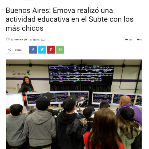 Nota de Rieles sobre la actividad con niños en el Subte