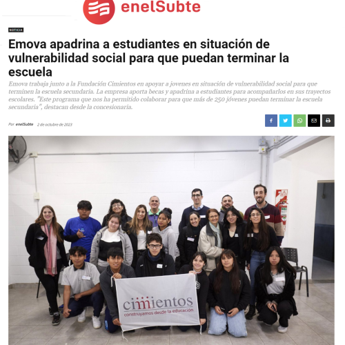 Nota de enelsubte sobre Emova y Fundación Cimientos