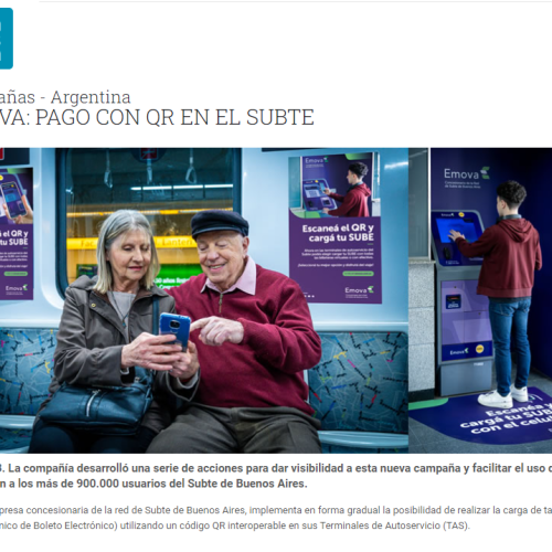 Nota de LatinSpots sobre el pago con QR en el subte