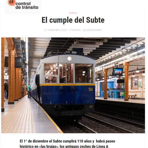 Nota de Control de Tránsito sobre el aniversario de Emova