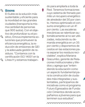 Nota de Green Companies sobre la sustentabilidad del subte