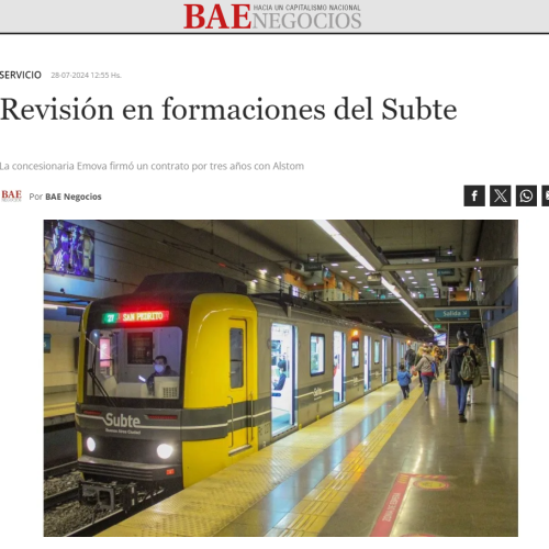 Nota de BAE sobre el mantenimiento preventivo en formaciones