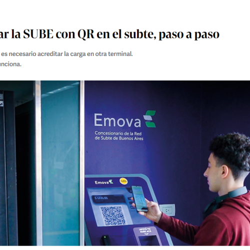Nota de Clarín sobre la carga de SUBE con QR