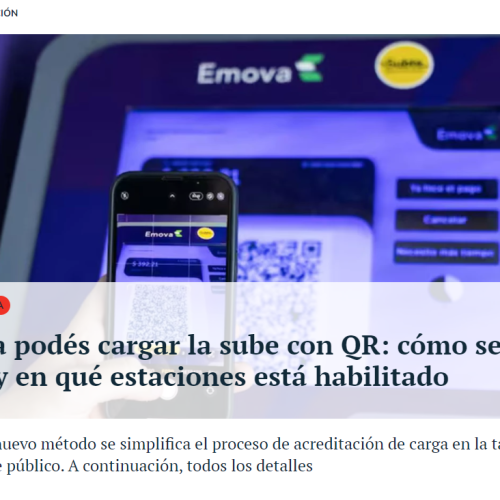 Nota de IproUp sobre la carga de SUBE con QR