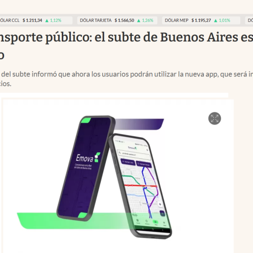 Nota de El Cronista sobre la nueva App de Emova