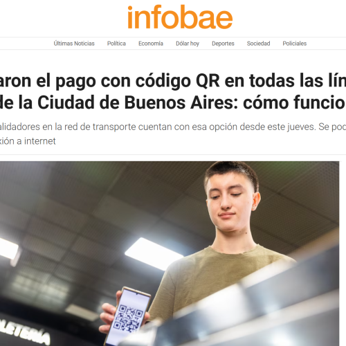Nota de Infobae sobre el pago con QR