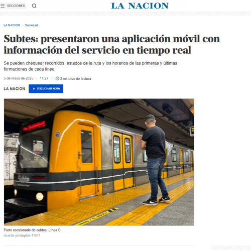 Nota de La Nación sobre la nueva App de Emova