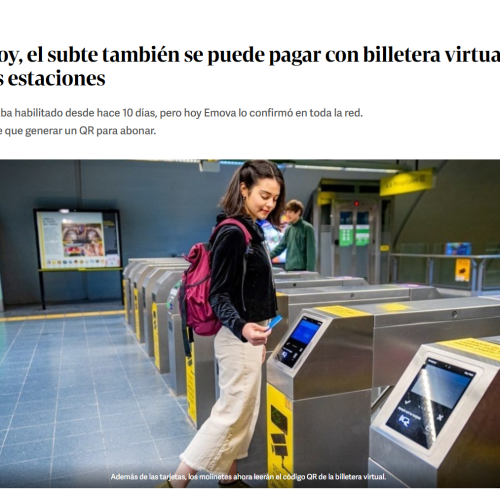 Nota de Clarín sobre el pago con QR