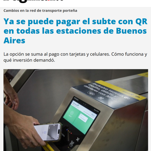 Nota de Página 12 sobre el pago con QR