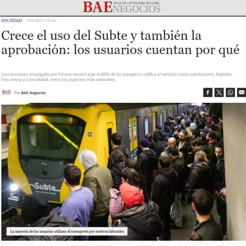 Nota de BAE sobre la encuesta de satisfacción