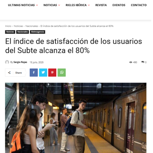 Nota de Rieles sobre la encuesta de satisfacción