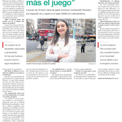 Nota de Página 12 sobre Candela Francisco