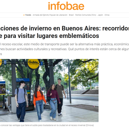 Nota de Infobae sobre vacaciones de invierno