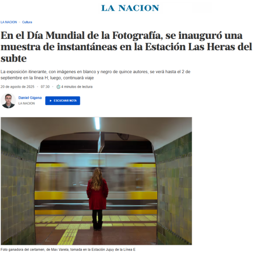 Nota de La Nación sobre la muestra fotográfica 2025