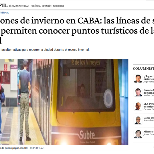 Nota de Perfil sobre las vacaciones de invierno